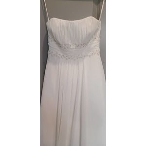 chiffon a-line wedding dress with beads | Style V9743